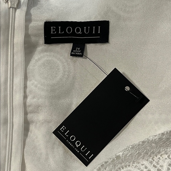 Eloquii | New Crocheted mini dress Bell sleeves Pompom Women’s size 24 sheer - Picture 7 of 9